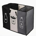 Extra Large 3 Compartment Foldable Recycling Bin Durable Non-Woven Fabric Waste Sorting Bin for Paper Plastic Glass Metal Home Indoor Storage Organizer